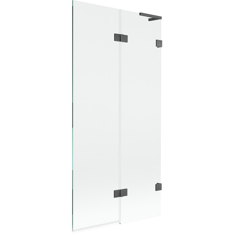 Mexen Lunar L vannitoa paravann 2-tiivaline parempoolne 90 x 150 cm, läbipaistev, püssihall harjatud - 897L-090-100-66-00-P