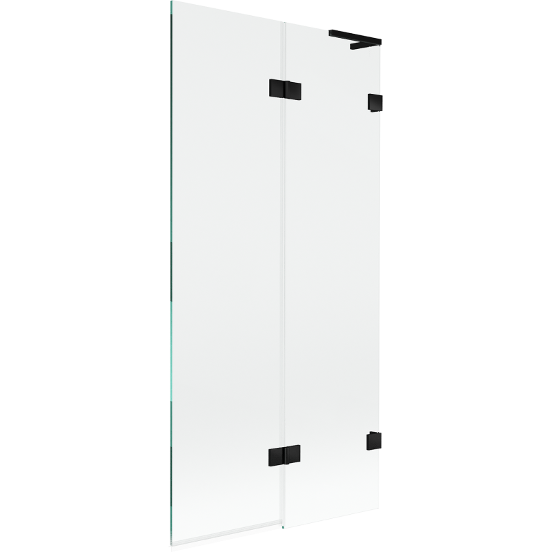 Mexen Lunar L Badewannenabtrennung 2-flügelig rechts 90 x 150 cm, transparent, schwarz - 897L-090-100-70-00-P