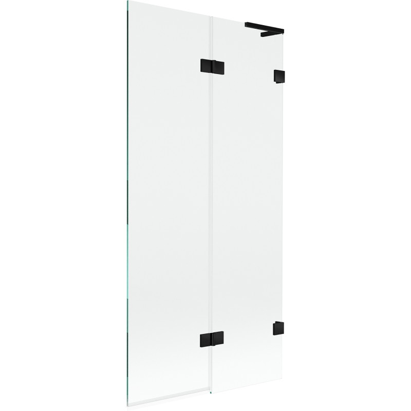 Mexen Lunar L vannitoavannide kaitse 2-tiivaline parem 90 x 150 cm, läbipaistev, must - 897L-090-100-70-00-P