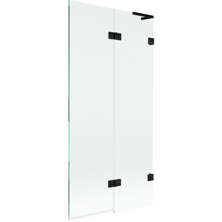 Mexen Lunar L paratia per vasca da bagno a 2 ante destra 90 x 150 cm, trasparente, nero - 897L-090-100-70-00-P