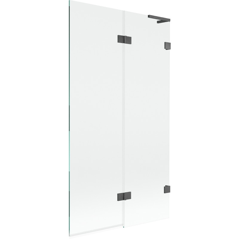 Mexen Lunar L vannitoa pritsivahe 2-osaline parem 100 x 150 cm, läbipaistev, püssihall harjatud - 897L-100-100-66-00-P