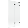 Mexen Lunar L Badewannenabtrennung 2-flügelig rechts 100 x 150 cm, transparent, gebürstetes Gun Gray - 897L-100-100-66-00-P
