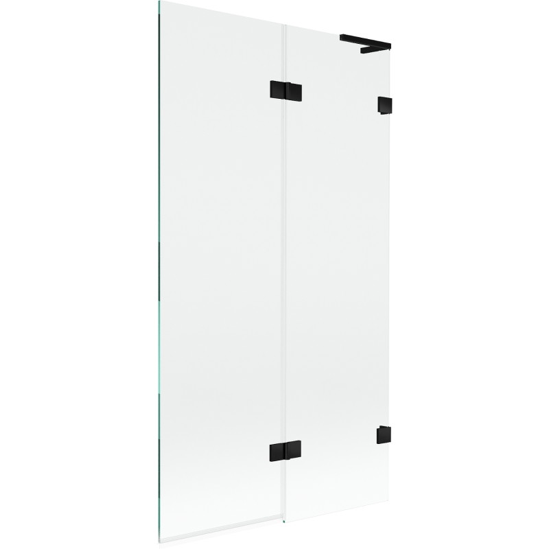 Mexen Lunar L dvokrilni tuš paravan, desni, 100 x 150 cm, proziran, crni - 897L-100-100-70-00-P