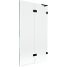 Mexen Lunar L badwand 2-delige rechter 100 x 150 cm, transparant, zwart - 897L-100-100-70-00-P