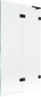 Mexen Lunar L parede de banho de 2 painéis, lado direito 100 x 150 cm, transparente, preto - 897L-100-100-70-00-P