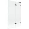 Mexen Lunar L Badewannenabtrennung 2-flügelig rechts 110 x 150 cm, transparent, gebürstetes Gun Gray - 897L-110-100-66-00-P