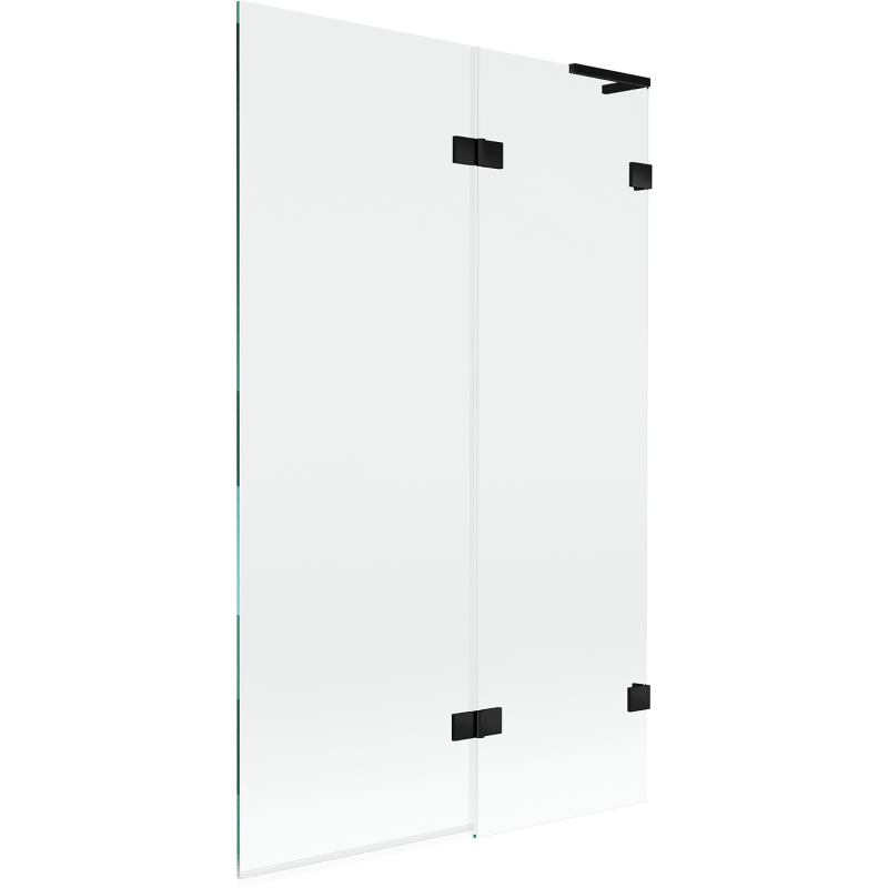 Mexen Lunar L mampara de baño de 2 paneles, derecha 110 x 150 cm, transparente, negro - 897L-110-100-70-00-P