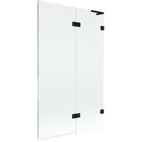 Mexen Lunar L παραβάν μπανιέρας 2 φύλλων δεξιό 110 x 150 cm, διαφανές, μαύρο