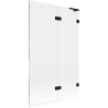 Mexen Lunar L Badewannenabtrennung 2-flügelig rechts 110 x 150 cm, transparent, schwarz - 897L-110-100-70-00-P