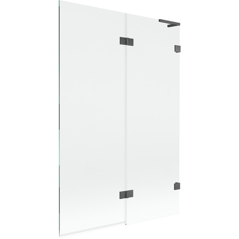Mexen Lunar L dvokrilni paravan za tuširanje desni 120 x 150 cm, proziran, četkani gun gray - 897L-120-100-66-00-P