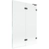 Mexen Lunar L Badewannenabtrennung 2-teilig rechts 120 x 150 cm, transparent, gebürstet in Gun Gray - 897L-120-100-66-00-P