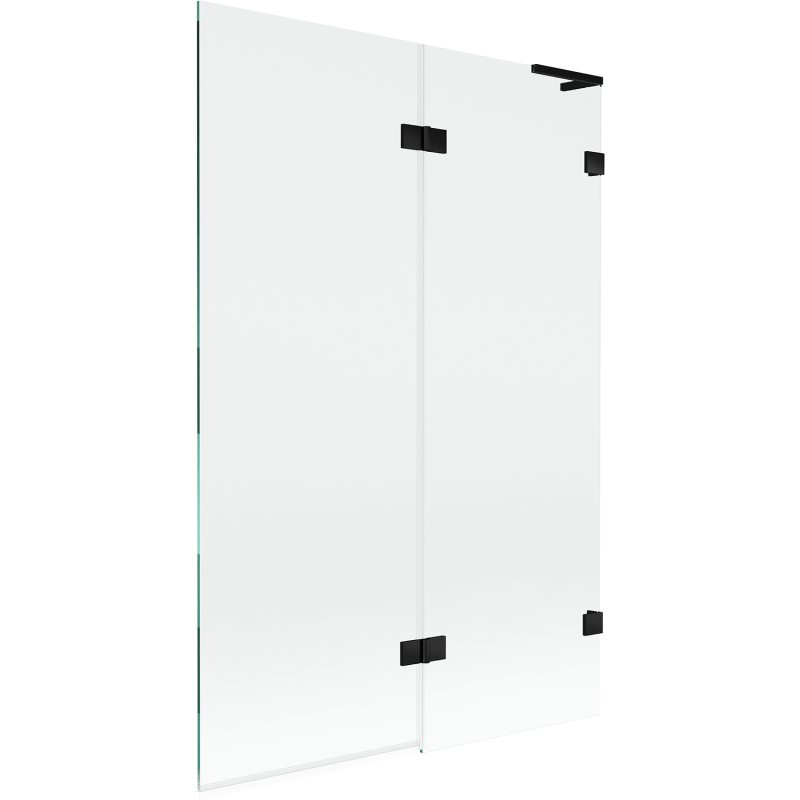 Mexen Lunar L duschskärm 2-delad höger 120 x 150 cm, transparent, svart - 897L-120-100-70-00-P