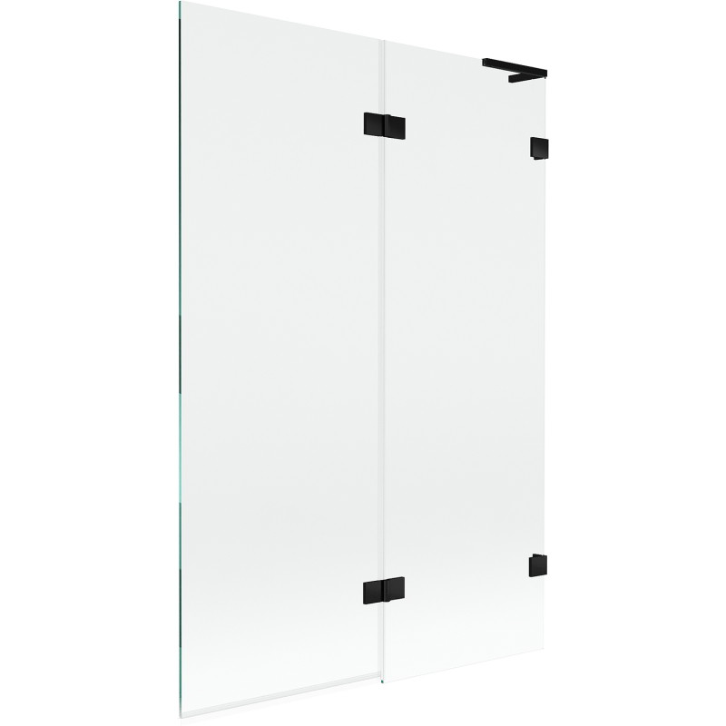 Mexen Lunar L vanniparavann 2-tiivaline parempoolne 120 x 150 cm, läbipaistev, must - 897L-120-100-70-00-P