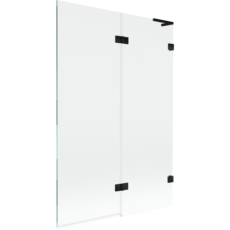 Mexen Lunar L protetor de banho de 2 painéis direito 120 x 150 cm, transparente, preto - 897L-120-100-70-00-P