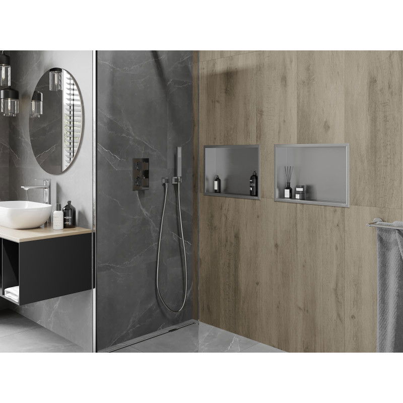 Mexen X-Wall-R mensola da incasso con flangia 45 x 30 cm, inox - 1910453010