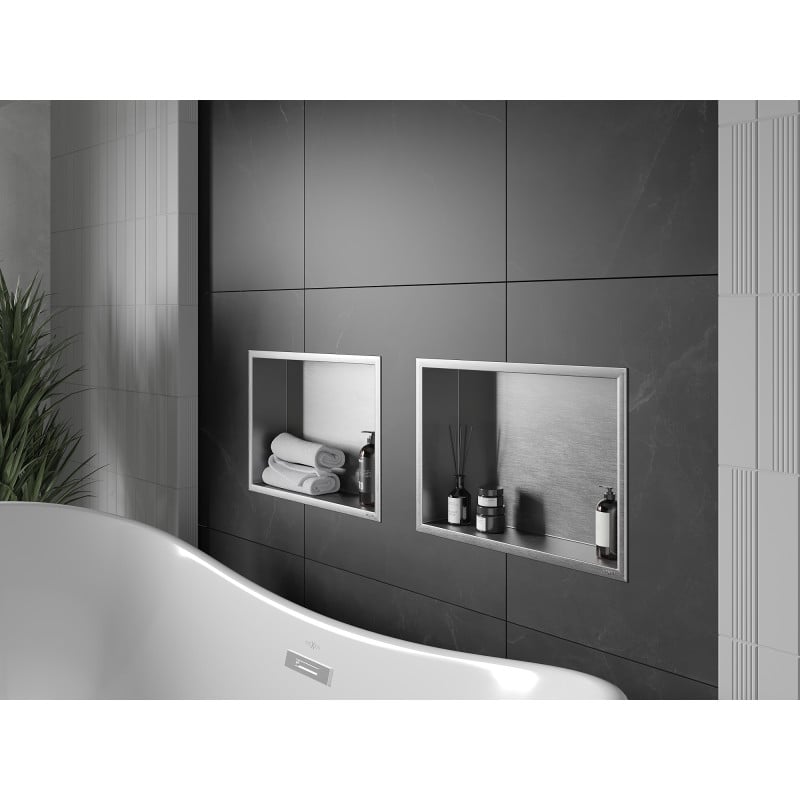 Mexen X-Wall-R półka wnękowa z kołnierzem 45 x 30 cm, inox - 1910453010