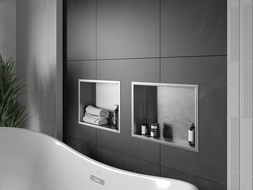 Mexen X-Wall-R nisplank met flens 45 x 30 cm, inox - 1910453010