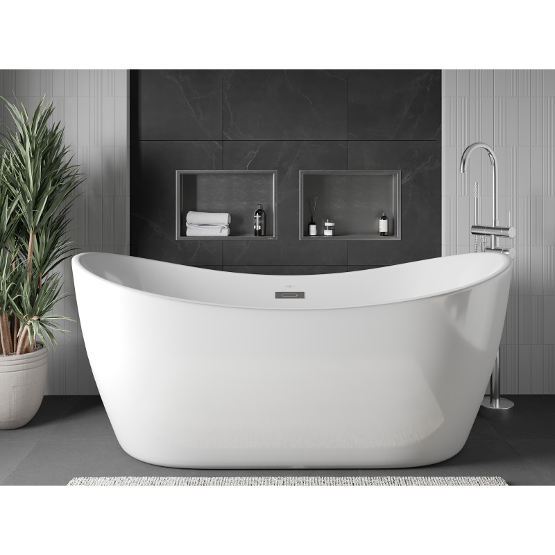 Mexen X-Wall-R nis legplank met kraag 45 x 30 cm, inox - 1910453010
