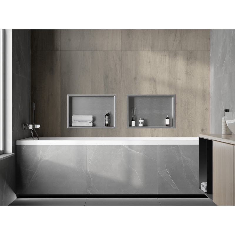 Mexen X-Wall-R estante empotrado con borde 45 x 30 cm, inox - 1910453010