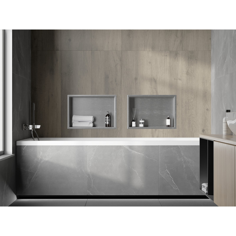 Mexen X-Wall-R nis legplank met kraag 45 x 30 cm, inox - 1910453010