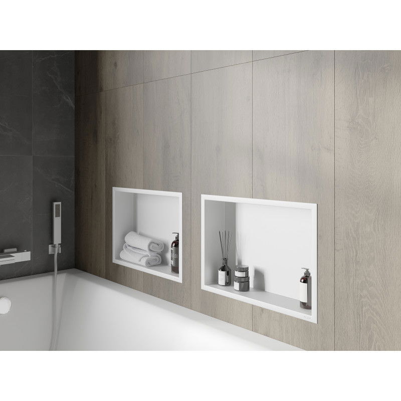 Mexen X-Wall-R Nischeregal mit Flansch 45 x 30 cm, weiß - 1920453010