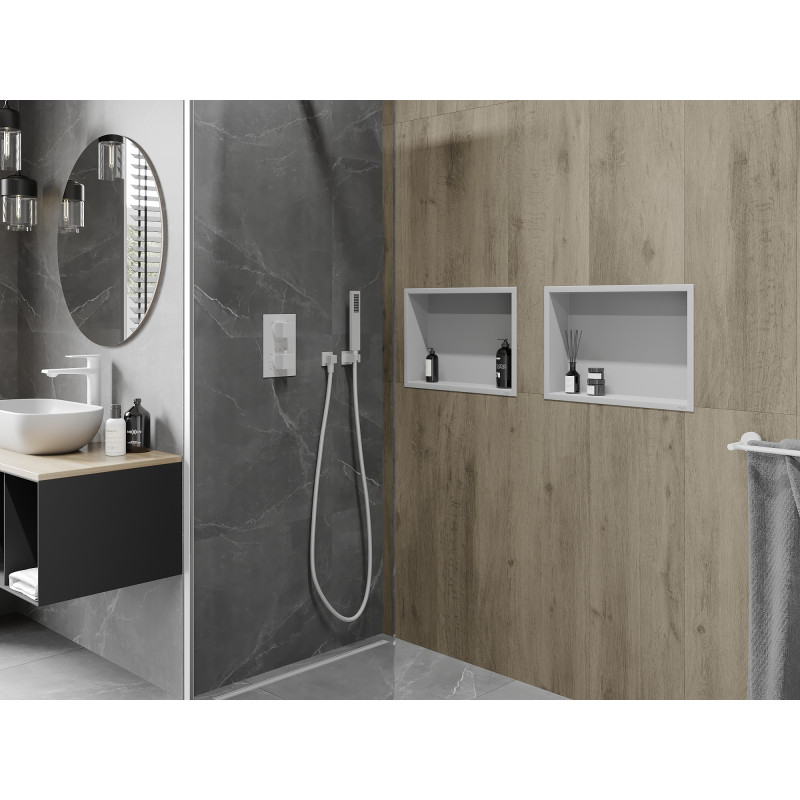 Mexen X-Wall-R estante empotrado con reborde 45 x 30 cm, blanco - 1920453010