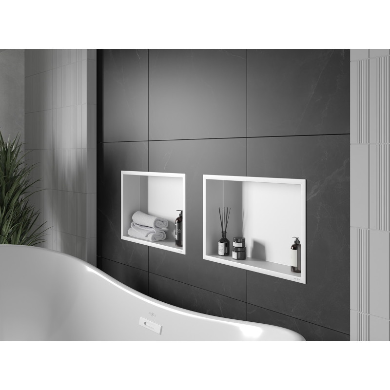 Mexen X-Wall-R estante empotrado con collarín 45 x 30 cm, blanco - 1920453010