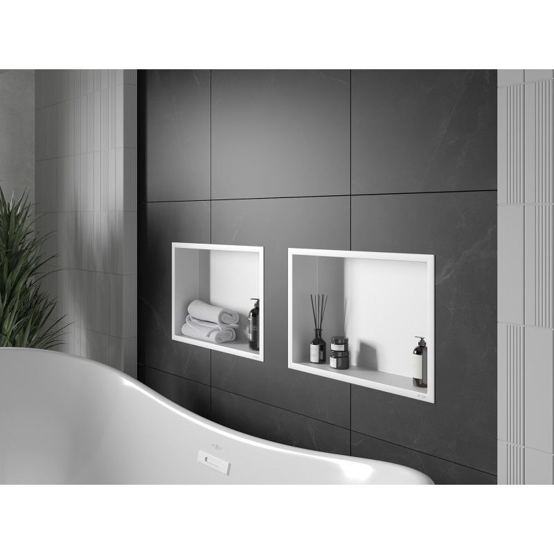 Mexen X-Wall-R Nischeregal mit Flansch 45 x 30 cm, weiß - 1920453010