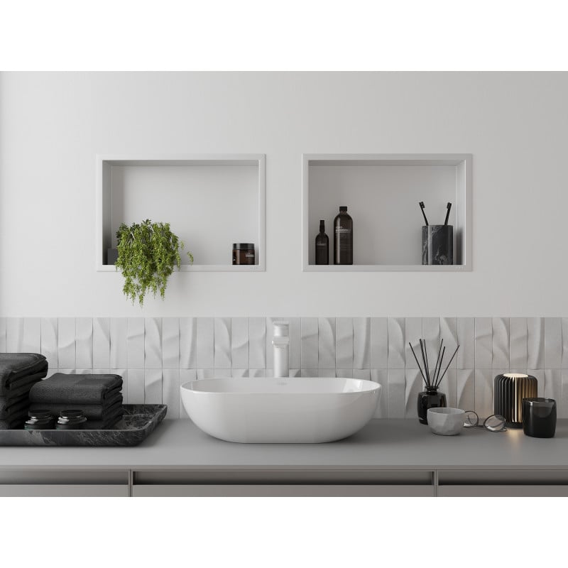 Mexen X-Wall-R estante empotrado con borde 45 x 30 cm, blanco - 1920453010