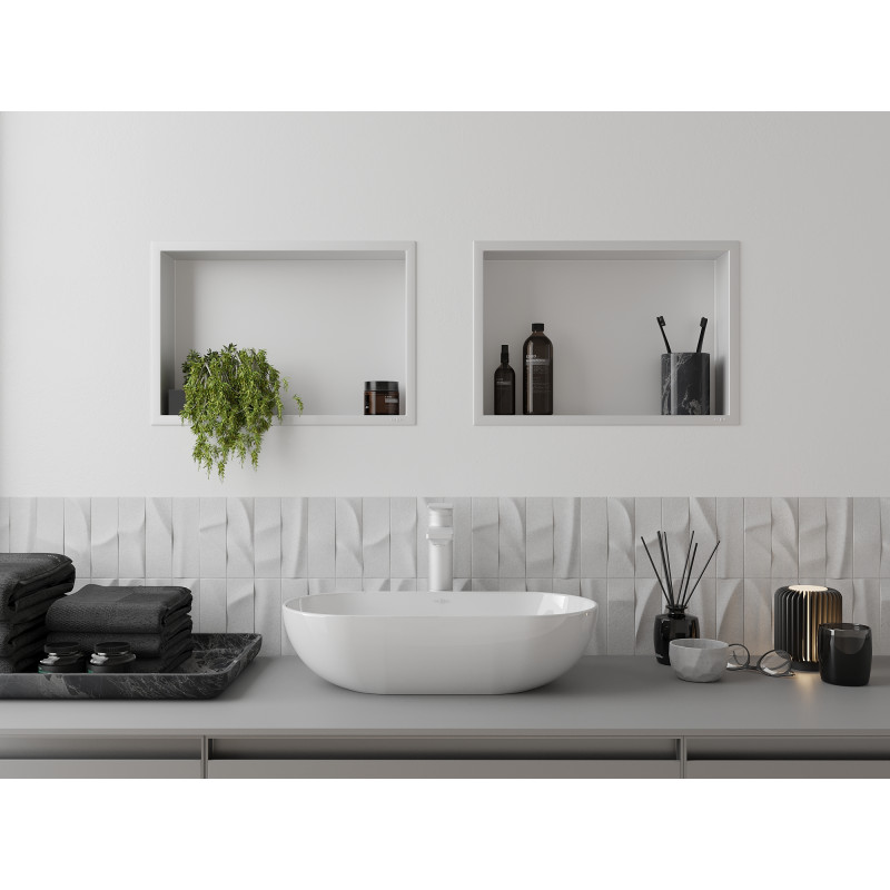 Mexen X-Wall-R estante empotrado con reborde 45 x 30 cm, blanco - 1920453010