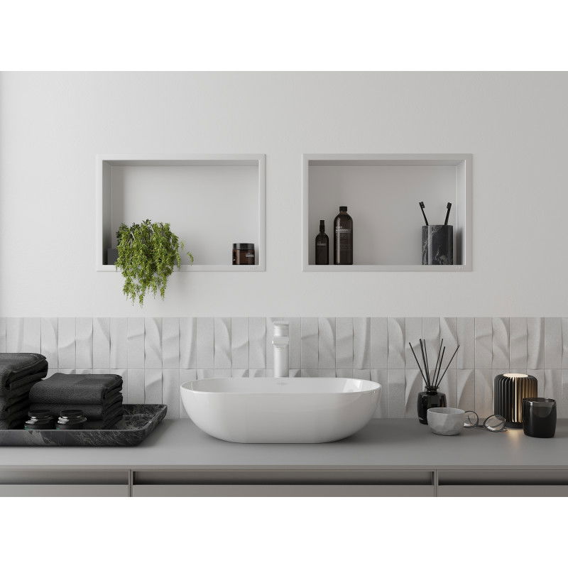 Mexen X-Wall-R Nischeregal mat Flansch 45 x 30 cm, wäiss - 1920453010