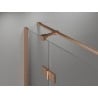 Mexen Mist H T cabine de douche avec porte battante droite 95 x 80 cm, transparent, cuivre brossé - 8A5T-095-080-65-00-P