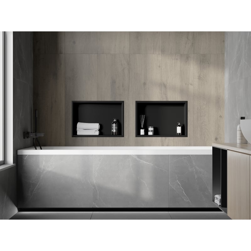 Mexen X-Wall-R repisa empotrada con collar 45 x 30 cm, negra - 1970453010