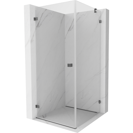 Mexen Lunar-B shower enclosure, hinged left 70 x 70 cm, transparent, brushed gun gray - 832-070-070-66-00-L