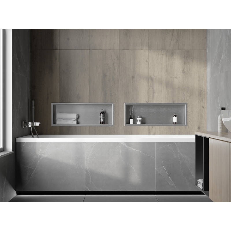 Mexen X-Wall-R recessed shelf with flange 60 x 20 cm, inox - 1910602010