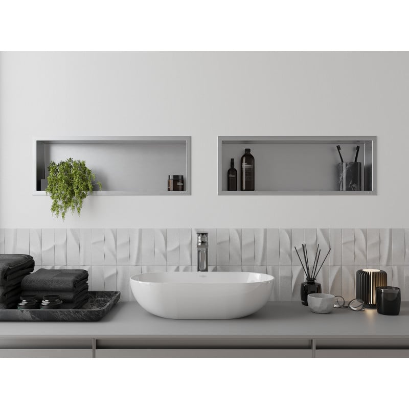 Mexen X-Wall-R niche shelf with flange 60 x 20 cm, inox - 1910602010