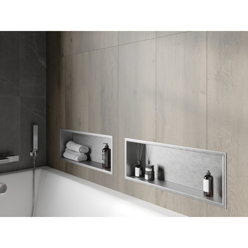 Mexen X-Wall-R recessed shelf with flange 60 x 20 cm, inox - 1910602010
