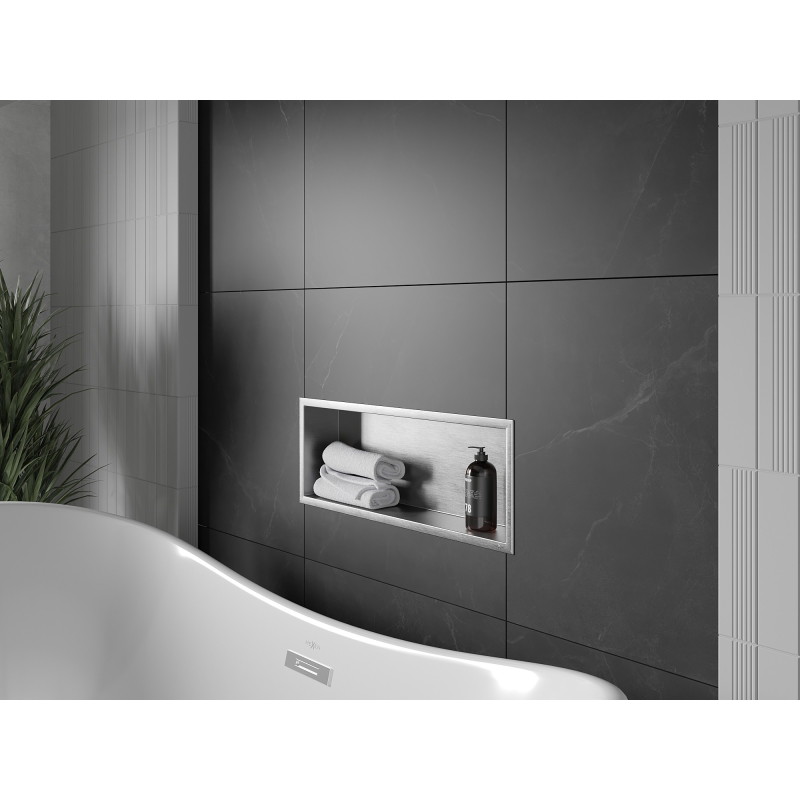 Mexen X-Wall-R recessed shelf with flange 60 x 20 cm, inox - 1910602010