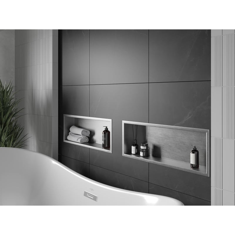 Mexen X-Wall-R nisplank met flens 60 x 20 cm, inox - 1910602010