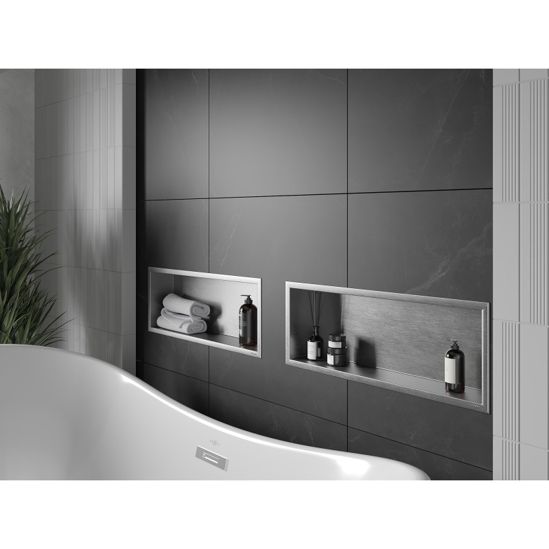 Mexen X-Wall-R recessed shelf with flange 60 x 20 cm, inox - 1910602010