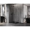 Mexen Lunar-B dušinurk, pööratav vasakpoolne 80 x 80 cm, läbipaistev, harjatud relvanääriste - 832-080-080-66-00-L
