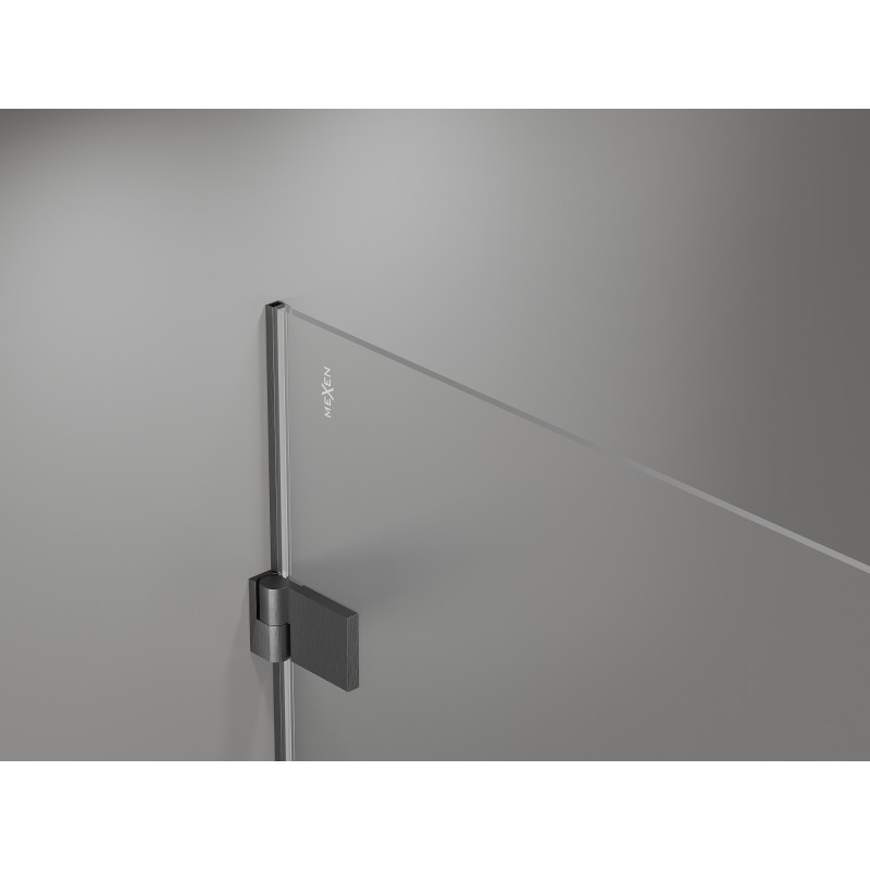 Mexen Lunar-B kabina prysznicowa uchylna lewa 80 x 80 cm, transparent, gun gray szczotkowany - 832-080-080-66-00-L