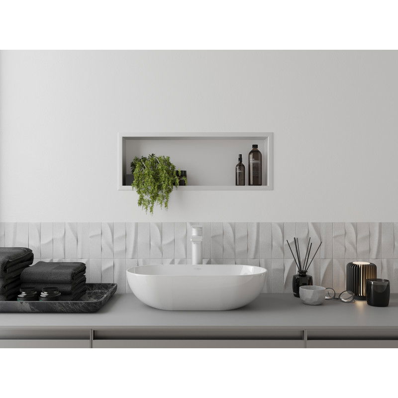 Mexen X-Wall-R Nischeregal mat Flänz 60 x 20 cm, wäiss - 1920602010