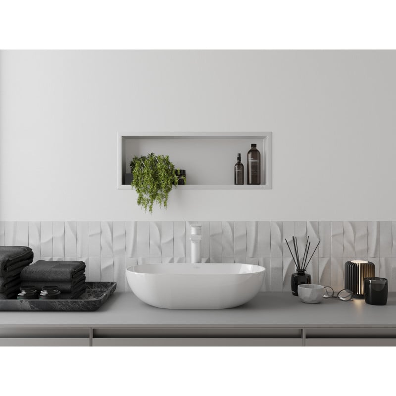 Mexen X-Wall-R nischhylla med krage 60 x 20 cm, vit - 1920602010