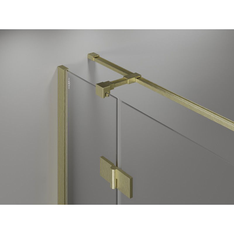 Mexen Mist-H T cabina doccia a battente sinistra 100 x 90 cm, trasparente, oro spazzolato - 8A5T-100-090-55-00-L