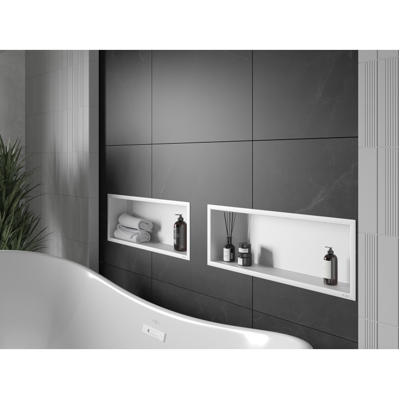 Mexen X-Wall-R étagère encastrée avec collerette 60 x 20 cm, blanche - 1920602010