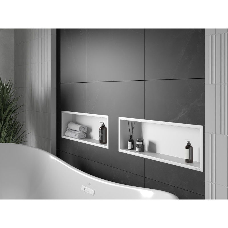 Mexen X-Wall-R mensola a incasso con bordo 60 x 20 cm, bianca - 1920602010