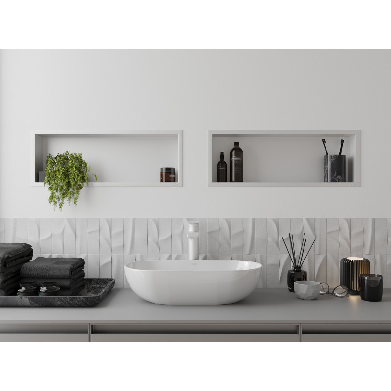 Mexen X-Wall-R étagère encastrée avec collerette 60 x 20 cm, blanche - 1920602010
