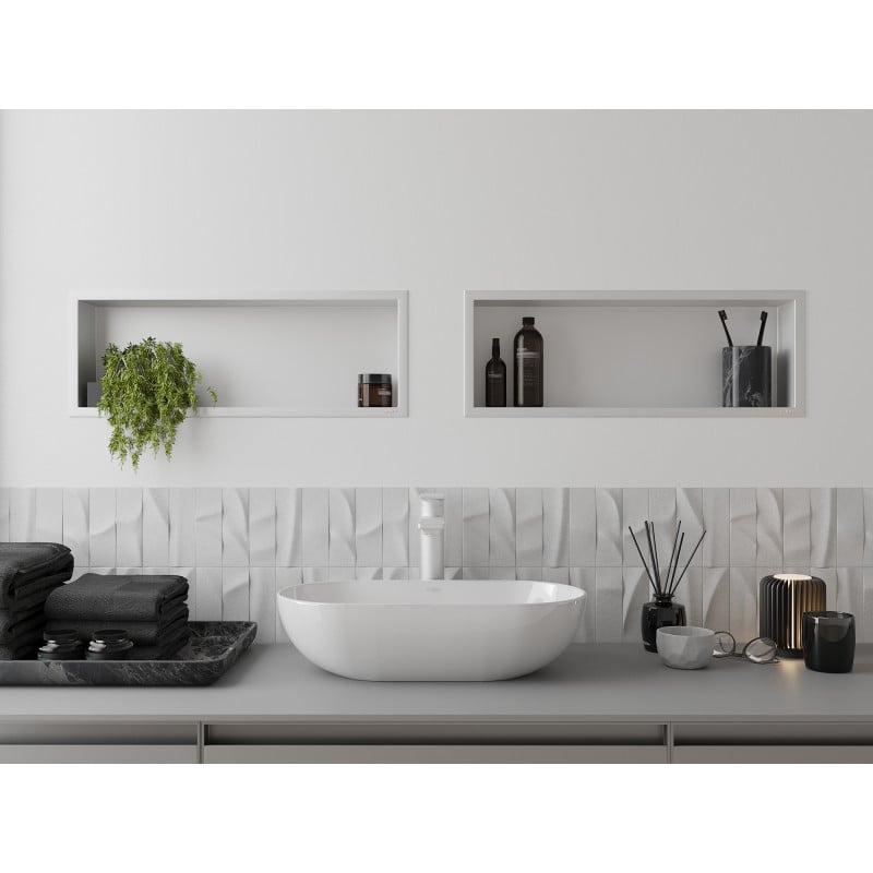 Mexen X-Wall-R prateleira embutida com flange 60 x 20 cm, branca - 1920602010