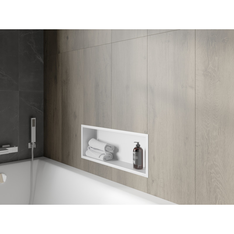 Mexen X-Wall-R étagère encastrée avec collerette 60 x 20 cm, blanche - 1920602010